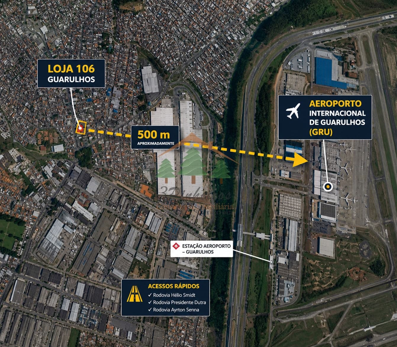 Imóvel Comercial de Grande Porte em Guarulhos: 2.500m² a 500 m do Aeroporto GRU